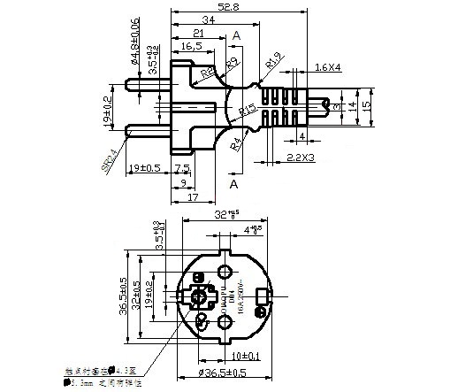 Qiaopu VDE certification line, insert a two-hole plug, three-pin plug, Germany